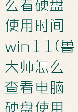 鲁大师怎么看硬盘使用时间win11(鲁大师怎么查看电脑硬盘使用时间)