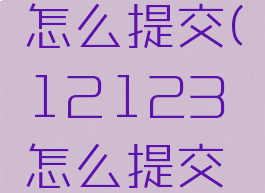 12123怎么提交(12123怎么提交照片)