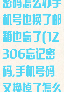 12306忘记密码怎么办手机号也换了邮箱也忘了(12306忘记密码,手机号码又换掉了怎么办)