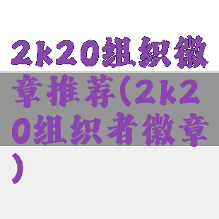 2k20组织徽章推荐(2k20组织者徽章)