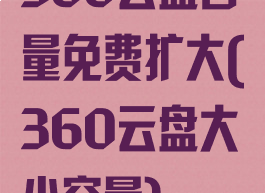 360云盘容量免费扩大(360云盘大小容量)