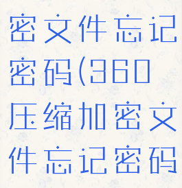 360压缩加密文件忘记密码(360压缩加密文件忘记密码怎么办)