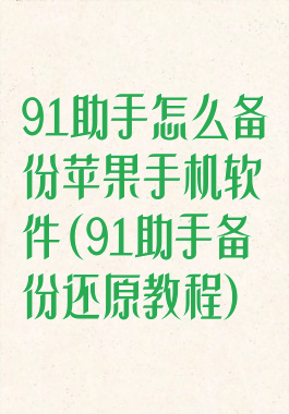 91助手怎么备份苹果手机软件(91助手备份还原教程)