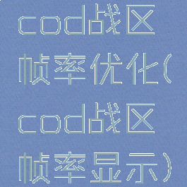 cod战区帧率优化(cod战区帧率显示)