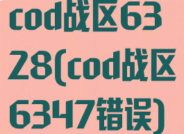 cod战区6328(cod战区6347错误)