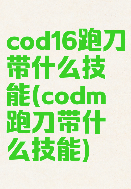 cod16跑刀带什么技能(codm跑刀带什么技能)