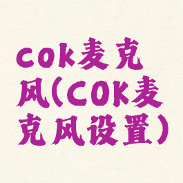 cok麦克风(COK麦克风设置)