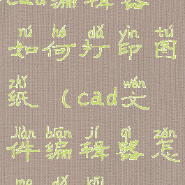 cad编辑器如何打印图纸(cad文件编辑器怎么打开)