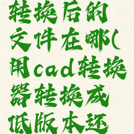 cad转换器转换后的文件在哪(用cad转换器转换成低版本还是打不开)