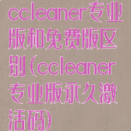 ccleaner专业版和免费版区别(ccleaner专业版永久激活码)