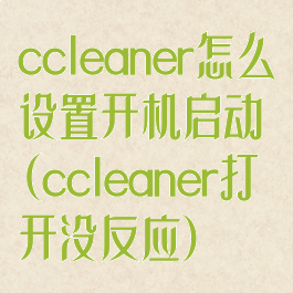 ccleaner怎么设置开机启动(ccleaner打开没反应)