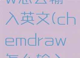 chemdraw怎么输入英文(chemdraw怎么输入英文字母)