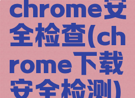 chrome安全检查(chrome下载安全检测)