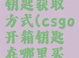 csgo开箱钥匙获取方式(csgo开箱钥匙在哪里买便宜)