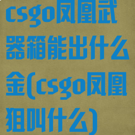 csgo凤凰武器箱能出什么金(csgo凤凰狙叫什么)