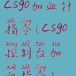 csgo加血针指令(csgo控制台加血指令)