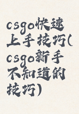 csgo快速上手技巧(csgo新手不知道的技巧)