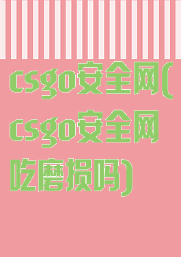 csgo安全网(csgo安全网吃磨损吗)