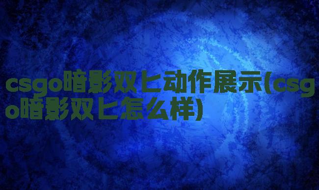 csgo暗影双匕动作展示(csgo暗影双匕怎么样)