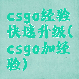 csgo经验快速升级(csgo加经验)