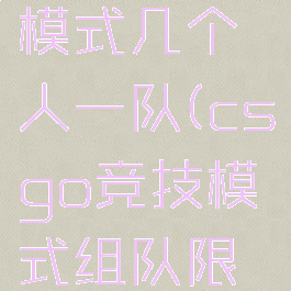 csgo竞技模式几个人一队(csgo竞技模式组队限制)