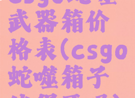 csgo蛇噬武器箱价格表(csgo蛇噬箱子值得开吗)