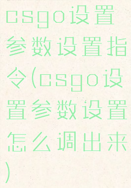 csgo设置参数设置指令(csgo设置参数设置怎么调出来)