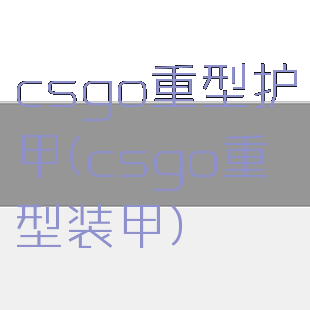 csgo重型护甲(csgo重型装甲)