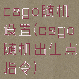 csgo随机设置(csgo随机出生点指令)