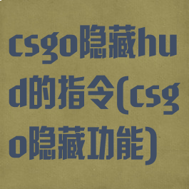 csgo隐藏hud的指令(csgo隐藏功能)