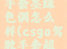 csgo驾驶手套墨绿色调怎么样(csgo驾驶手套超越多少钱)