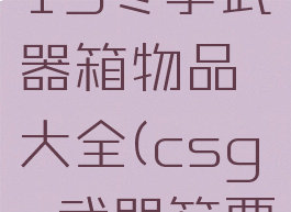 csgo2013冬季武器箱物品大全(csgo武器箱要钥匙吗)