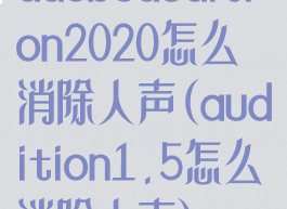 adobeaudition2020怎么消除人声(audition1.5怎么消除人声)