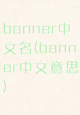 banner中文名(banner中文意思)