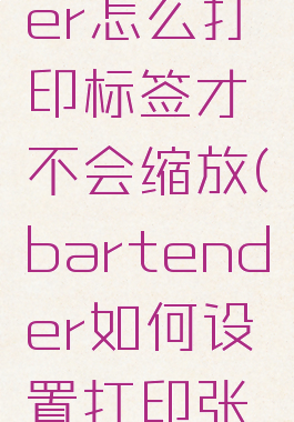 bartender怎么打印标签才不会缩放(bartender如何设置打印张数)