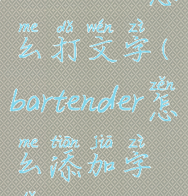 bartender怎么打文字(bartender怎么添加字体)