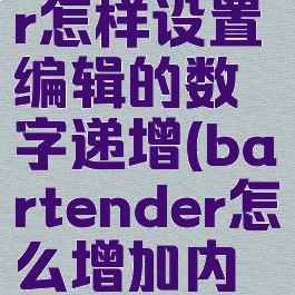 bartender怎样设置编辑的数字递增(bartender怎么增加内容)