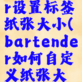 bartender设置标签纸张大小(bartender如何自定义纸张大小)