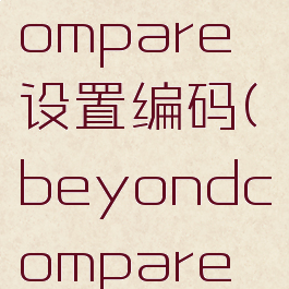 beyondcompare设置编码(beyondcompare使用教程)