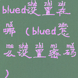 blued设置在哪(blued怎么设置密码)