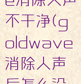 goldwave消除人声不干净(goldwave消除人声后怎么没声音了)