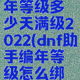 dnf助手编年等级多少天满级2022(dnf助手编年等级怎么绑定角色)