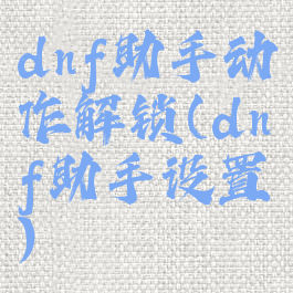 dnf助手动作解锁(dnf助手设置)