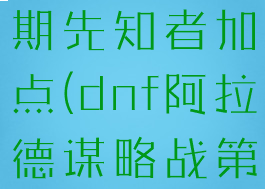 dnf阿拉德谋略战第二期先知者加点(dnf阿拉德谋略战第二期前期怎么玩)