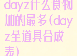 dayz什么食物加的最多(dayz全道具合成表)