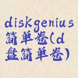 diskgenius简单卷(d盘简单卷)