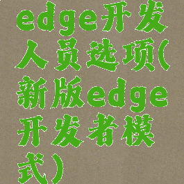 edge开发人员选项(新版edge开发者模式)