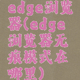 edge浏览器(edge浏览器无痕模式在哪里)