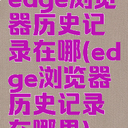 edge浏览器历史记录在哪(edge浏览器历史记录在哪里)