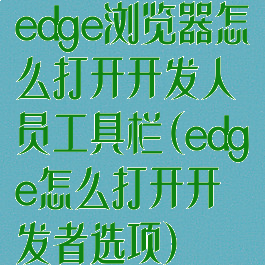 edge浏览器怎么打开开发人员工具栏(edge怎么打开开发者选项)